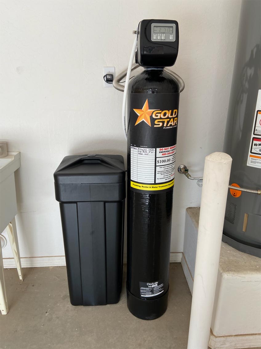 Water Softener Professionally Installed in the Garage