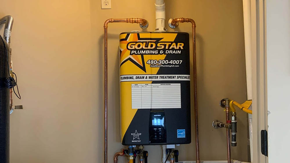 newly installed tankless water heater Gilbert, AZ