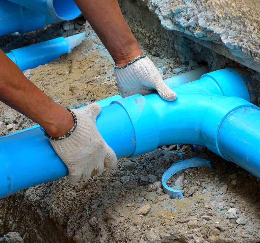 PVC water line pipe being installed Gilbert, AZ