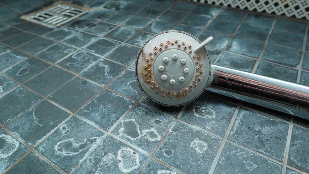 limescale buildup on fixtures