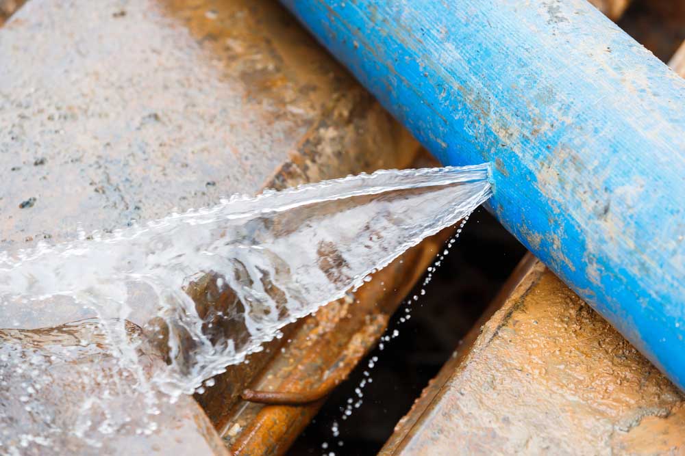 cracked water line