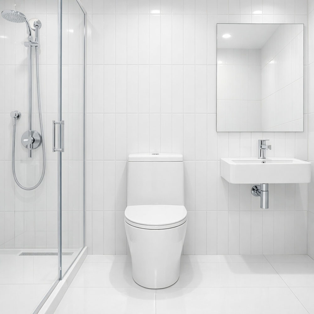 bathroom with toilet and shower