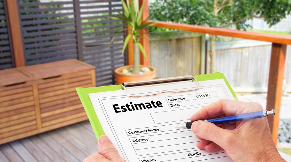 clipboard with “Estimate”