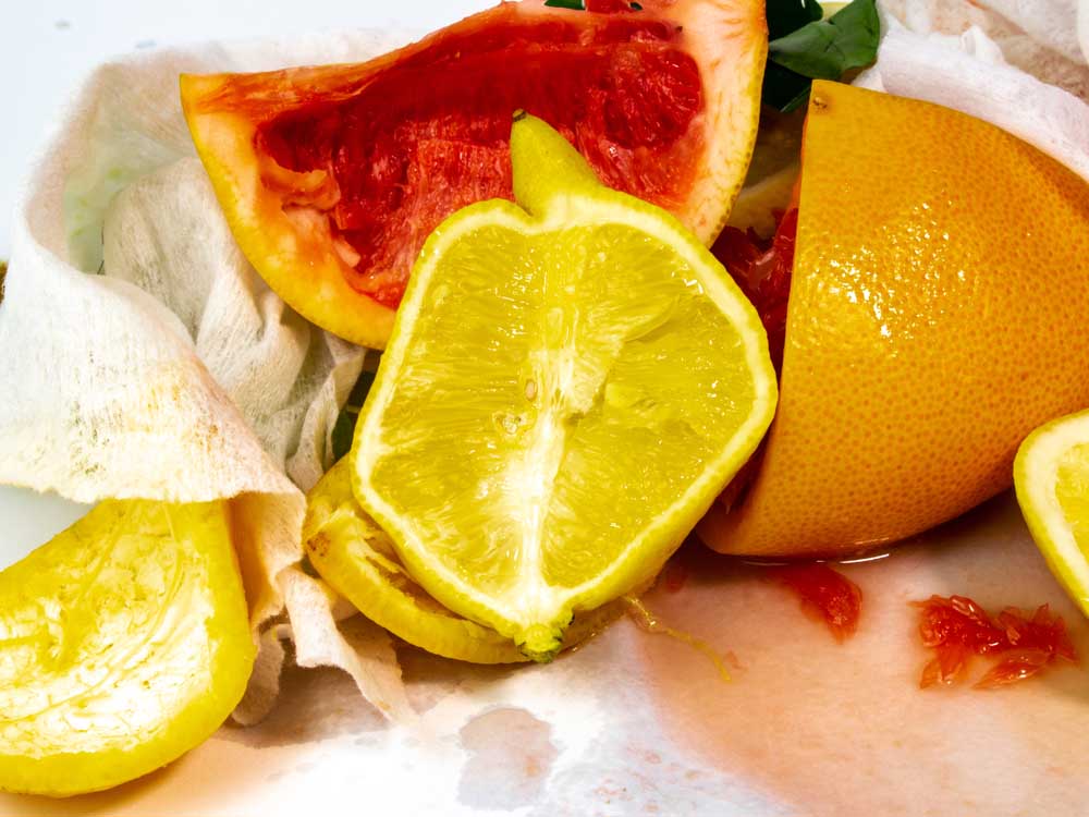 lemon peels in garbage disposal