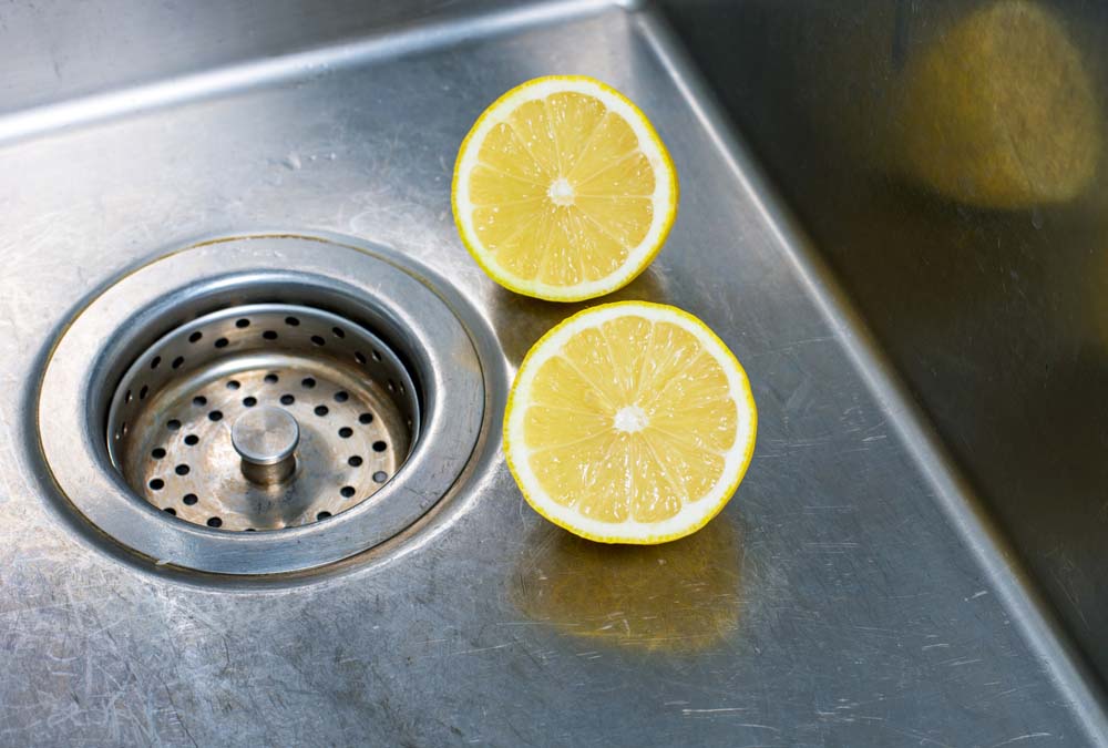 lemon peels in garbage disposal