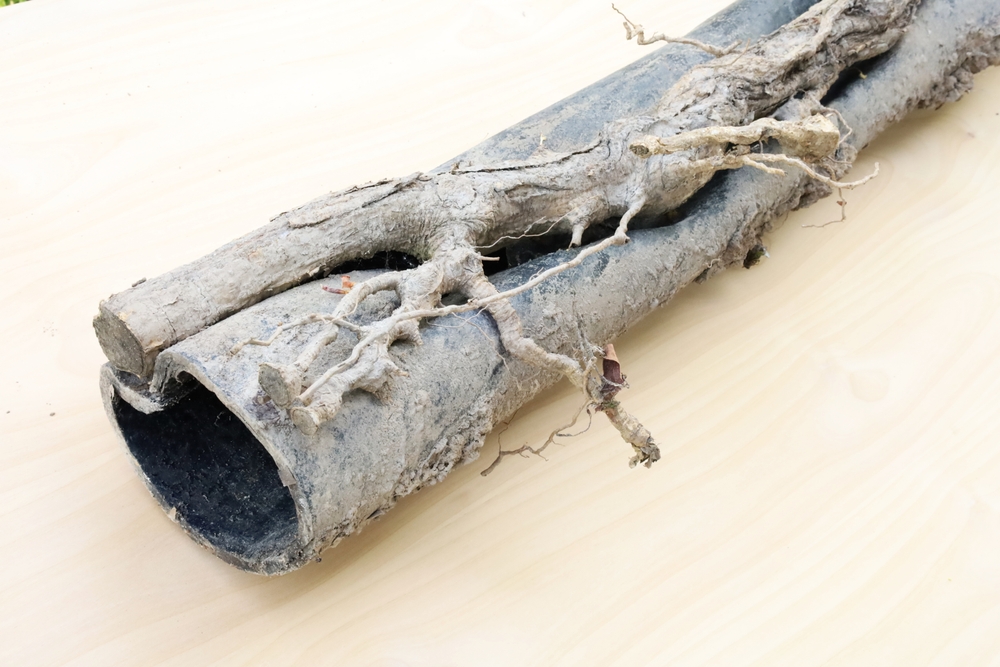 Tree root damage to sewer line